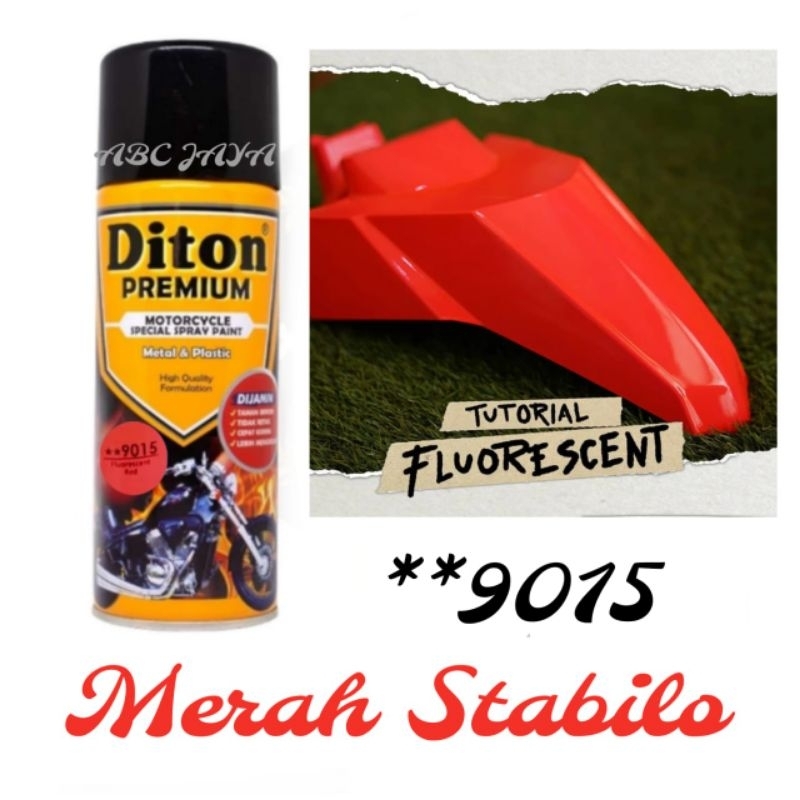 Cat Pilok Diton Premium F9015 Fluorescent Red 400ml Merah Stabilo Stabillo Pylox Merah Cerah
