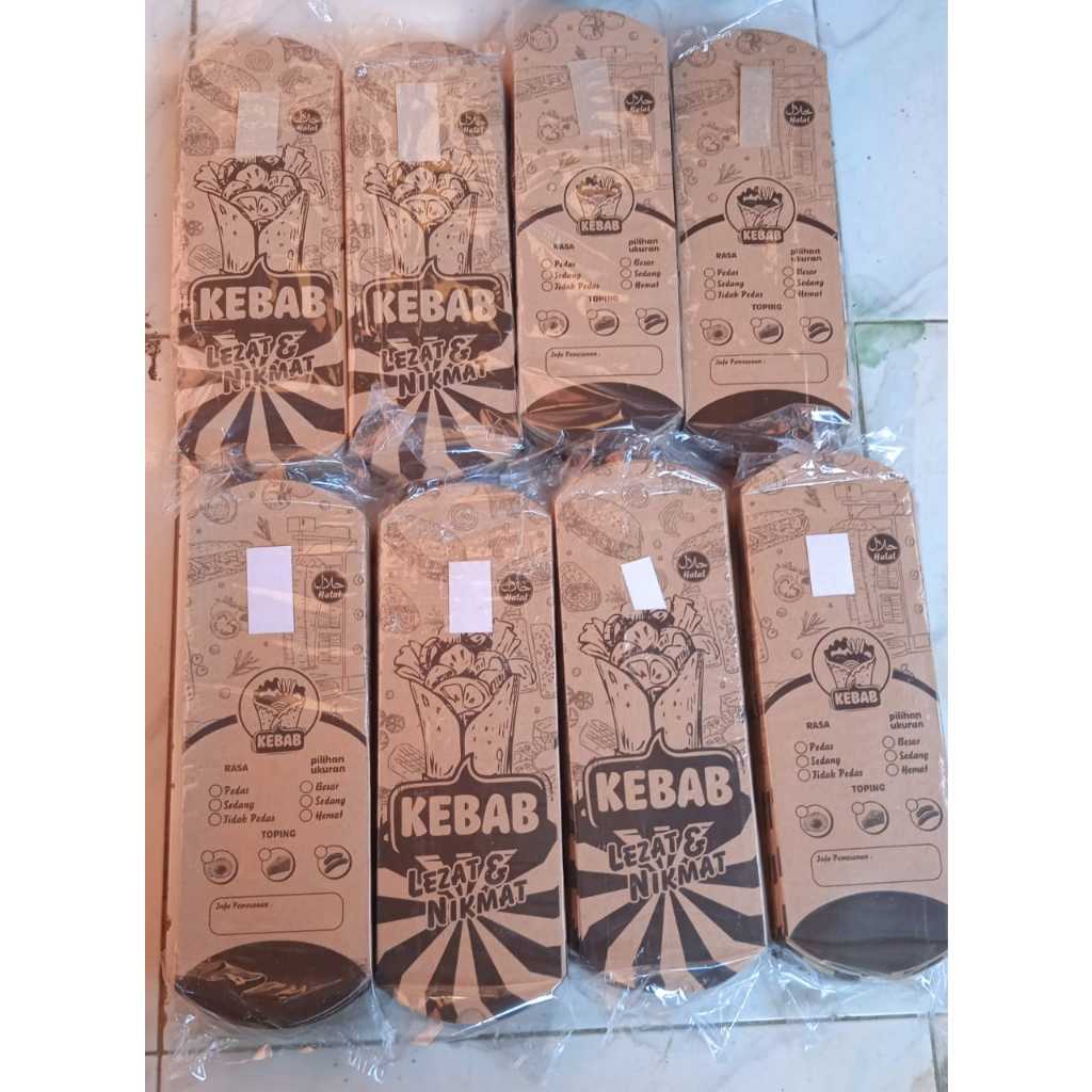 

400 Lembar kertas bungkus kebab / Wadah kebab / Kemasan kebab / Bungkus kebab coklat