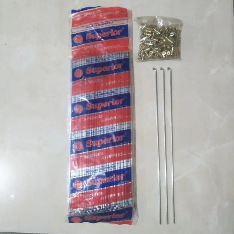 Jari-Jari Spokes Sepeda Ukuran 24" Superior Satuan (Bijian) 14Gx237 MM CP