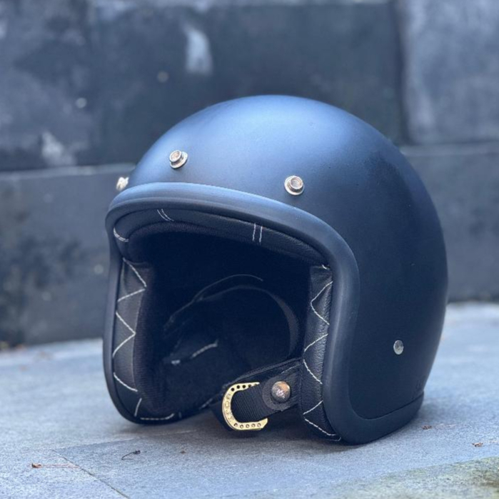 Helm Bogo Classic Original Half face Hitam Dop - Helm Motor, Helm Pria, Helm Wanita, Helm Vespa