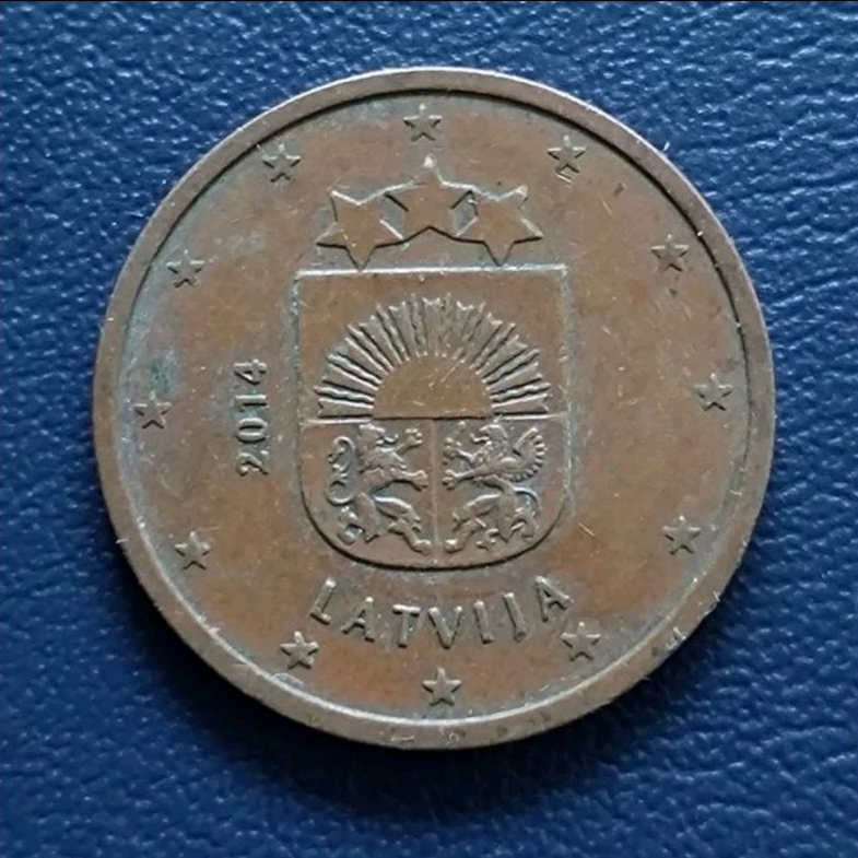 Koin Koleksi 5 Cent Euro Latvia Langka