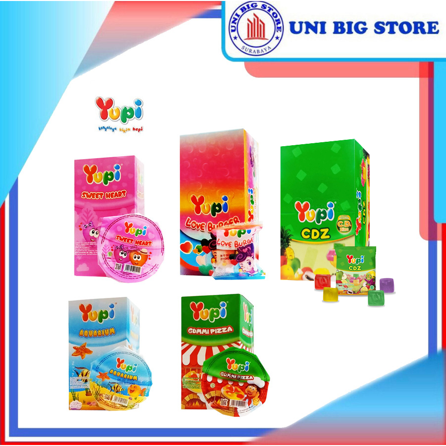 

Yupi Permen Jelly Candy Gummi Pizza - Sweet Heart - Aquarium 180 gr BOX