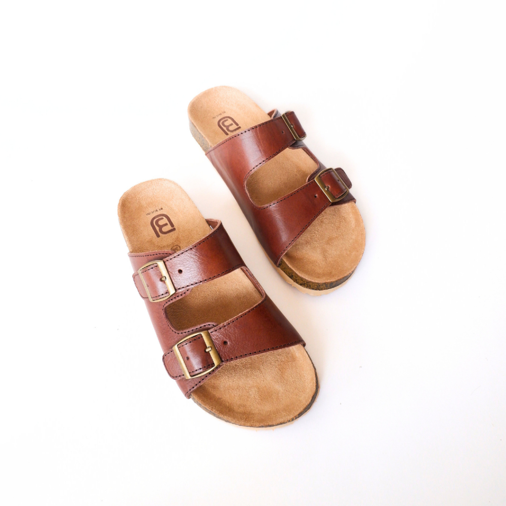 Sandal Wanita Kulit Asli | BU by BUCINI ADNE Sandal Slop Kasual