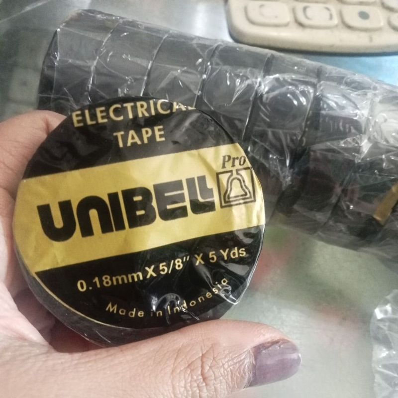 

UNIBELL tape solatip lakban hitam listrik tebal (kecil)