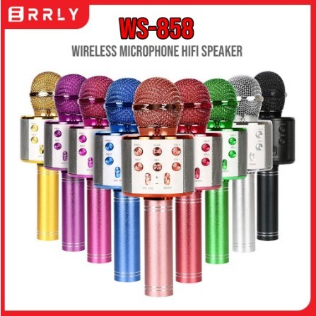Mic Karaoke Mikrofon Original Wireless Bluetooth Mic Smule ERRLY WSTER W-STER WS858 WS-858 WS 858