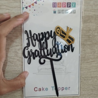 

topper cake hiasan kue happy graduation thema wisuda