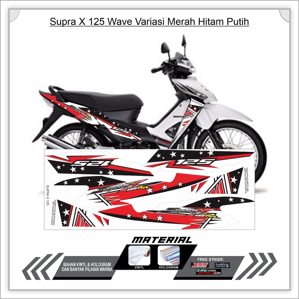 Stiker Striping Variasi Supra X 125 Thailand Wave Stiker Variasi Costum Supra Thailook Decal SUPRA X