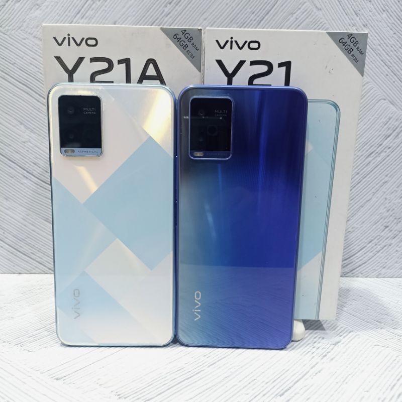 Vivo Y21 + Y21A 4/64 GB Extented Ram Handphone Second Bekas Fullset
