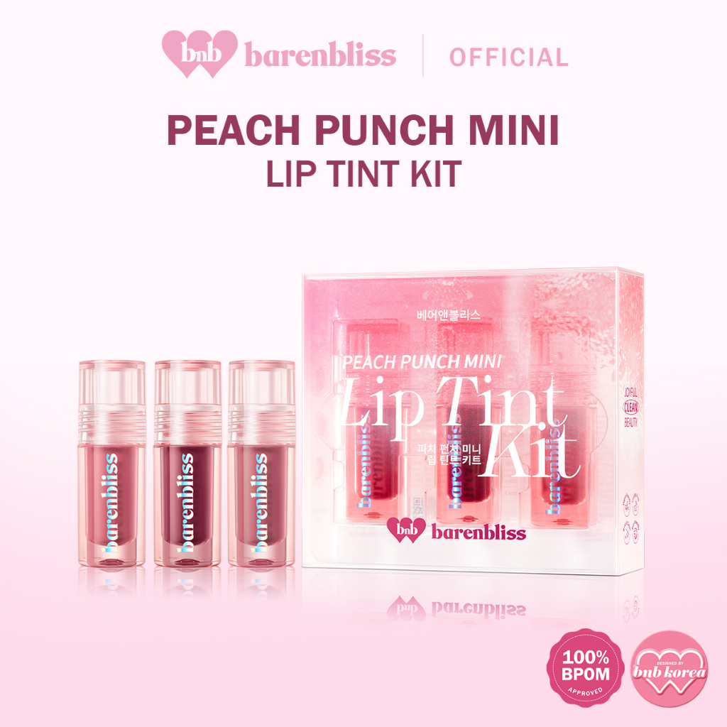 BNB Barenbliss Peach Punch Mini Lip Tint Kit - 1 set dapat 3 mini lip