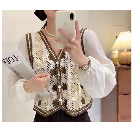 Atasan Rajut Wanita Lengan Panjang Balon Wanita