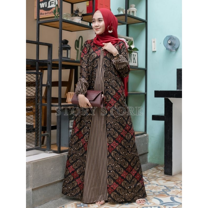 GAMIS SONGKET MERAH LD 150 Cm