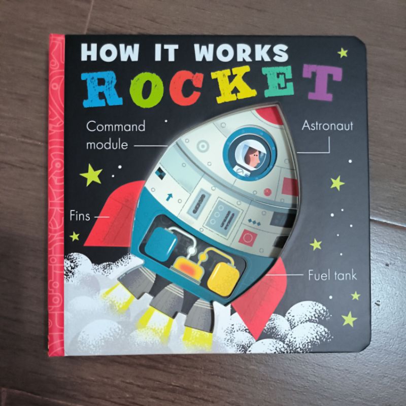 little tiger how it works rocket space board book die cut pages buku Balita anak