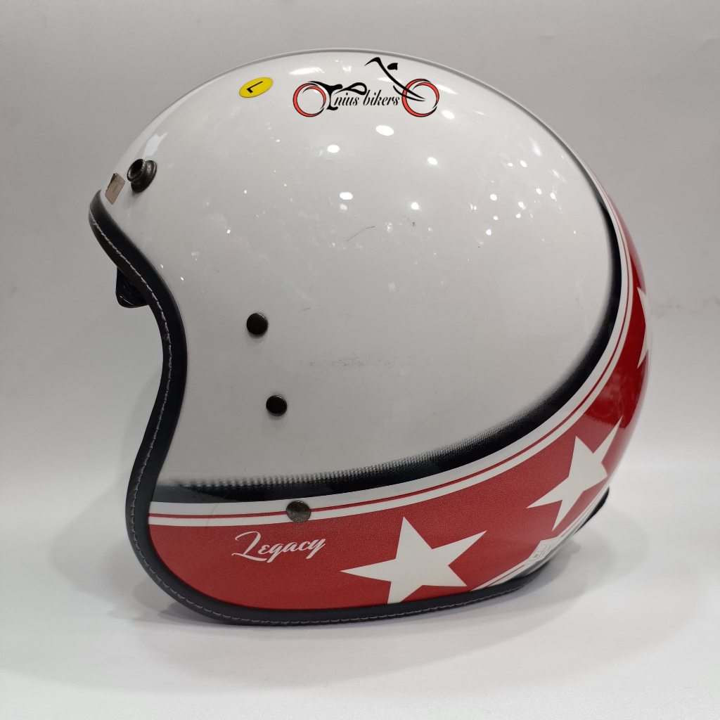 Helm Zeus Bogo 380 Fa Motif White Red Cacat Promo