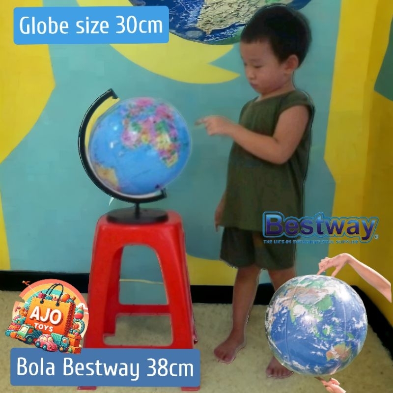 

MAINAN EDUKASI MENGENAL PETA DUNIA BOLA GLOBE DUNIA TIUP 30CM