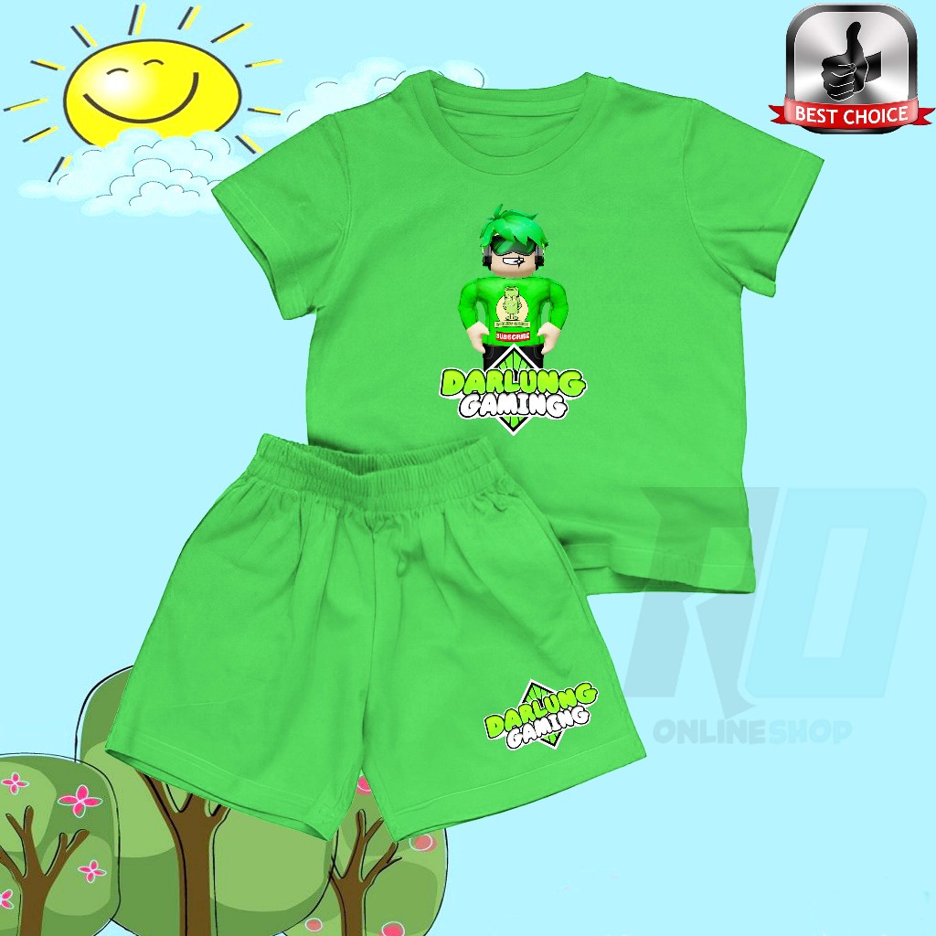 (Free Nama) Baju Kaos Setelan Anak Darlung Gaming
