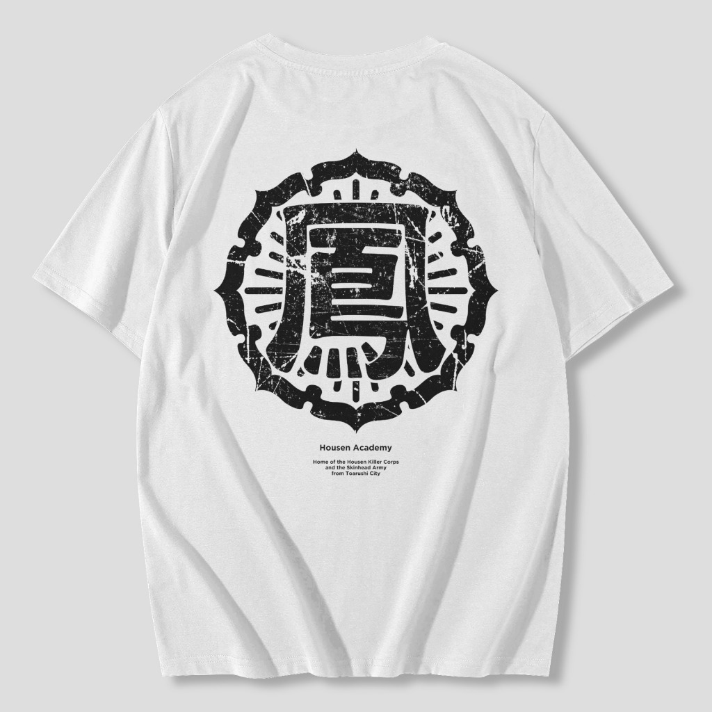Tshirt Housen Academy Live Action High and Low Std Kaos Black and White Logo Streetwear Wibu Otaku U