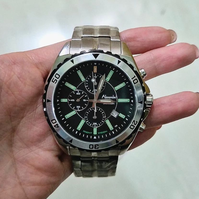(DEFECT) JAM TANGAN PRIA ALEXANDRE CHRISTIE 9214 AC9214 STAINLESS STEEL ORIGINAL GARANSI FREE BATERA