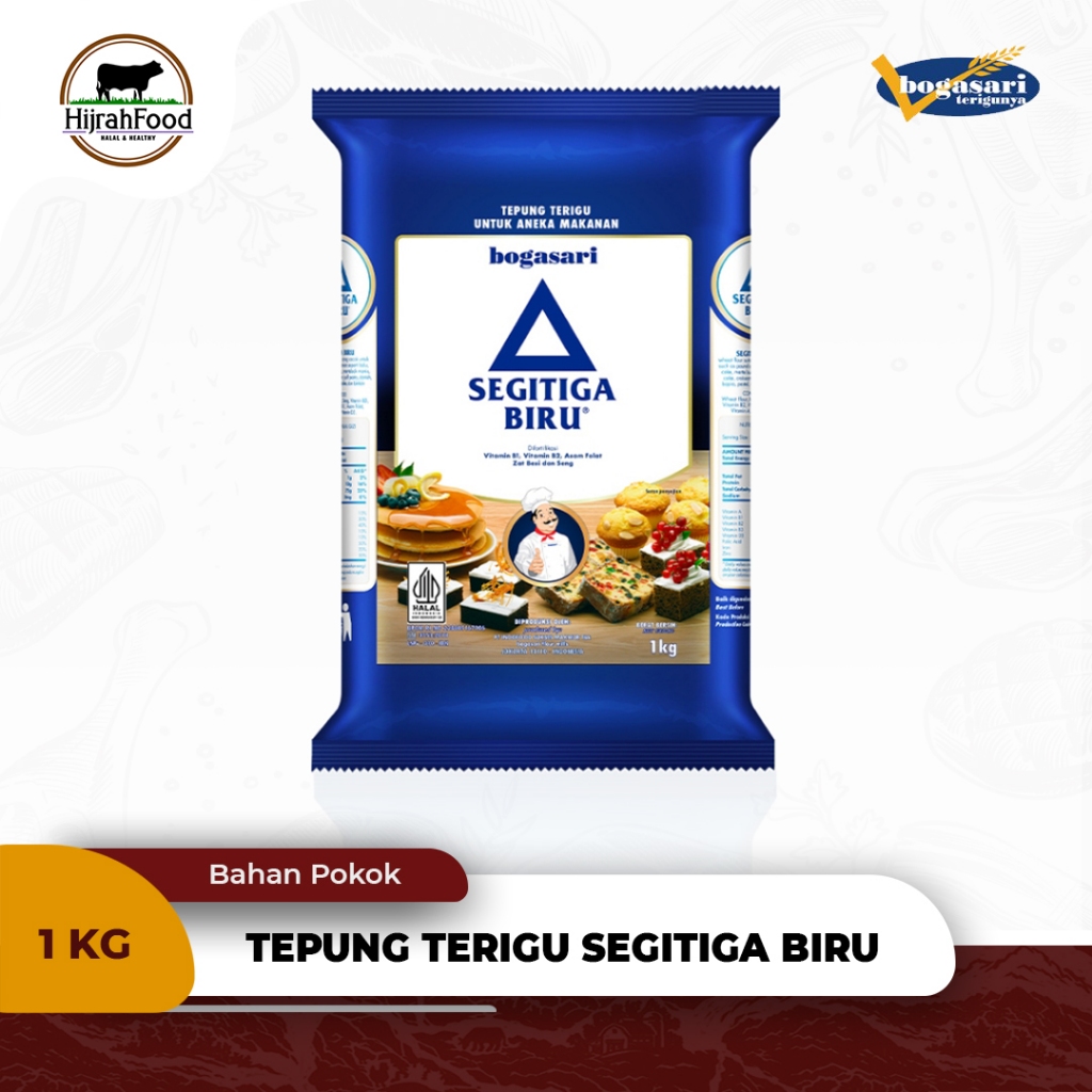 

Bogasari Tepung Terigu Segitiga Biru 1 kg Premium Untuk Aneka Makanan