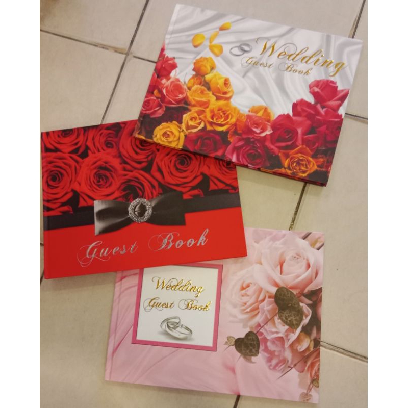 BUKU TAMU GUEST BOOK HARDCOVER UNDANGAN PERAYAAN PESTA PERNIKAHAN WEDDING MOTIF BUNGA BATIK TEBAL TI