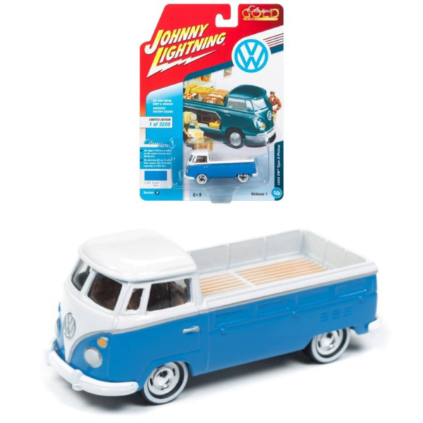 Dijual Johnny Lightning 1/64 1965 VW Combi Type 2 Pickup Blue Murah