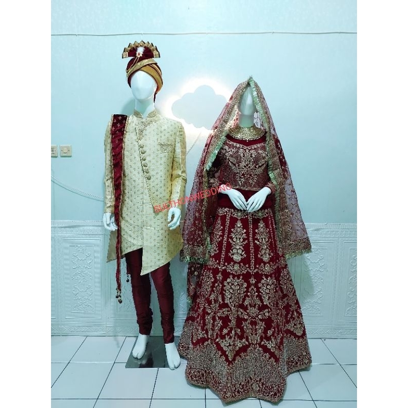 Baju india pengantin Paket baju india pengantin sepasang cewek dan cowok couple bridal wedding jodah