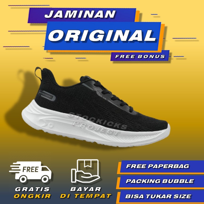 Sepatu Kanky Yuga Makie Black Grey Original Sepatu Sport Running Sepatu Olahraga Lari Pria Wanita Or