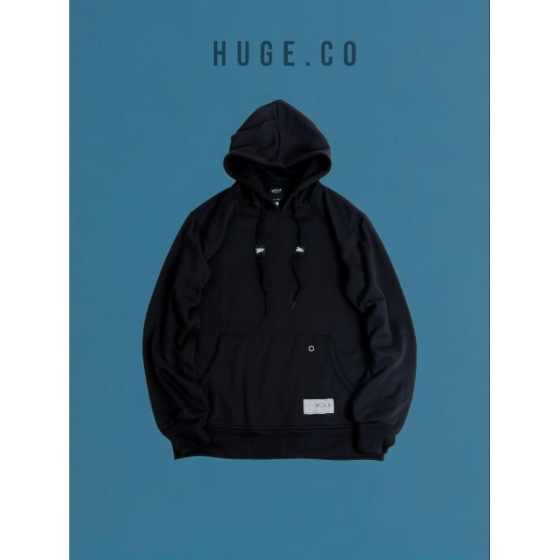 HOODIE POLOS WOLV ORIGINAL / JAKET POLOS BASIC HOODIE / HOODIE FLEECE PREMIUM POLOS TEBAL