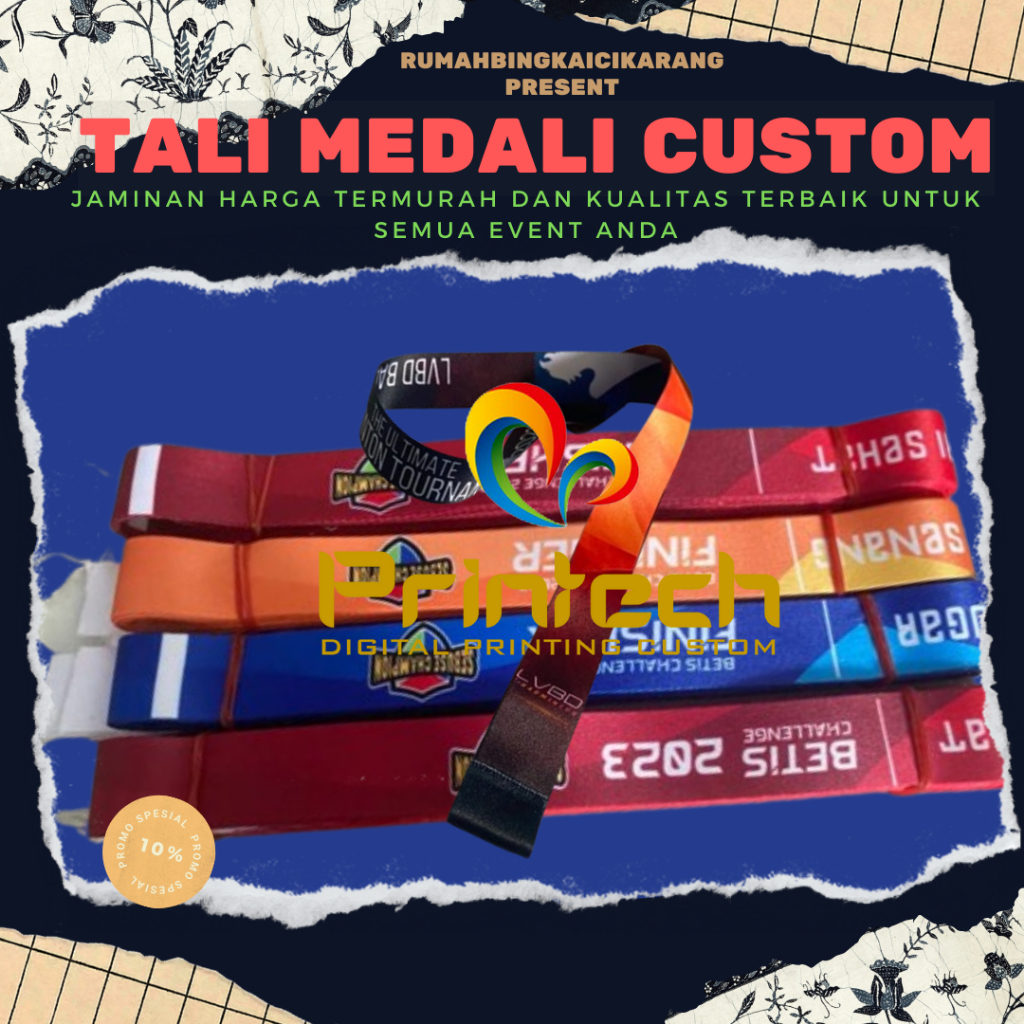 

TALI MEDALI CUSTOM PRINTING ukuran 2,5cm 3cm dan 4cm