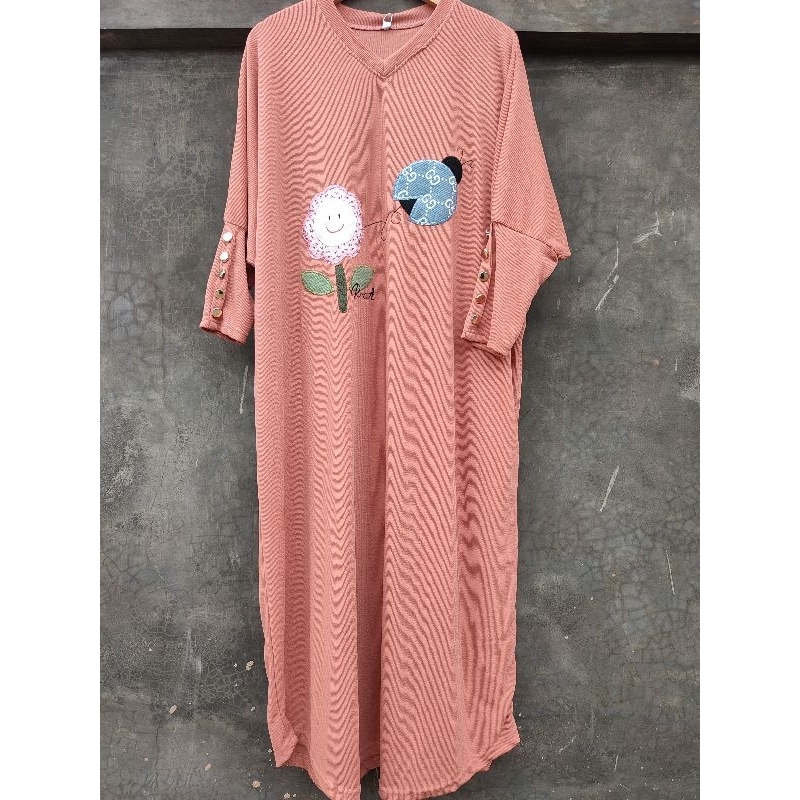 Gamis salur stripe dress , Gamis salur jumbo , gaamis garis gamis kaos salur premium