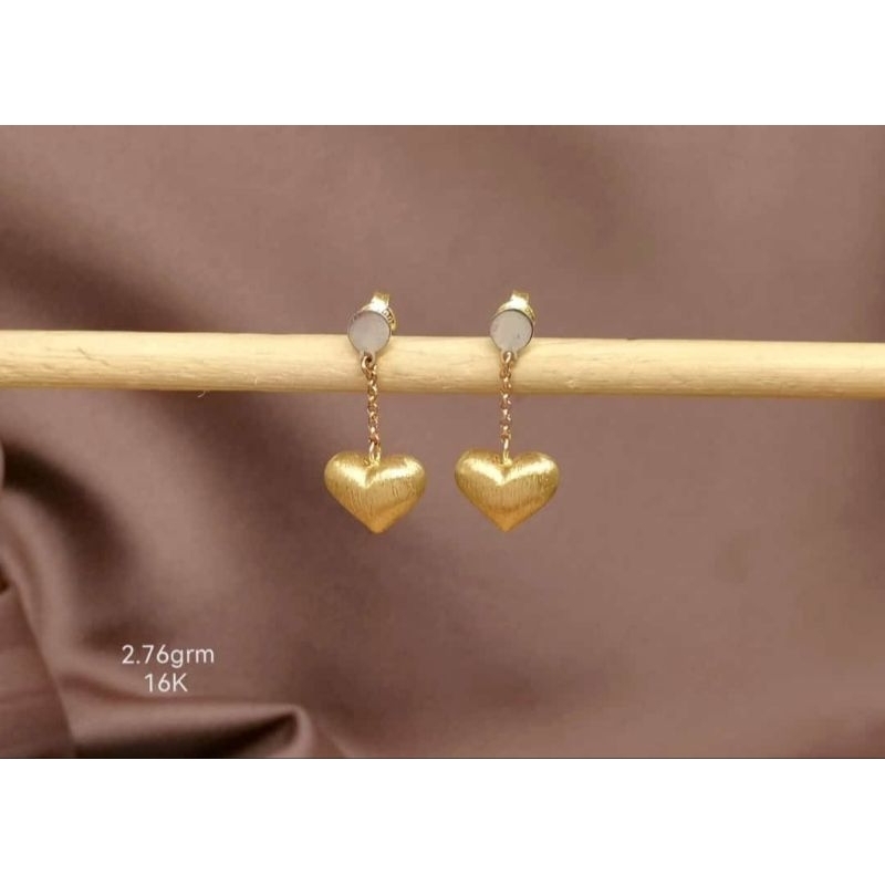 Anting emas 70 hati gantung