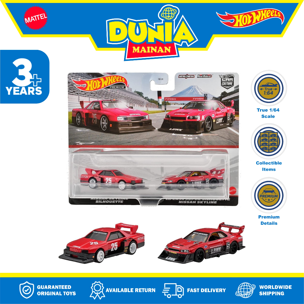 Hot Wheels 2023 Premium 2 Pack | NISSAN SKYLINE SILHOUETTE | LB-ER34 SUPER SILHOUETTE NISSAN SKYLINE