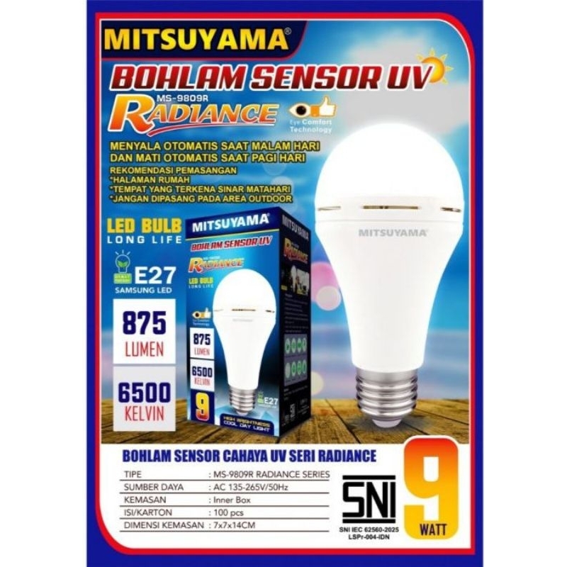 Lampu Led Sensor Cahaya Mitsuyama Radiance nyala sendiri saat gelap