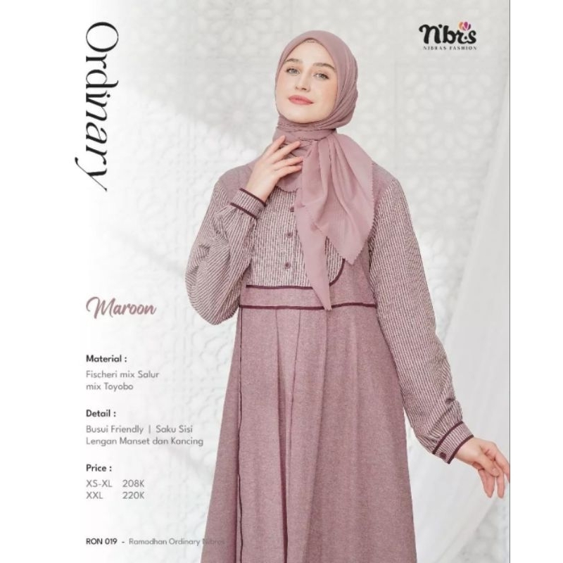 nibras gamis ron 019 maron new