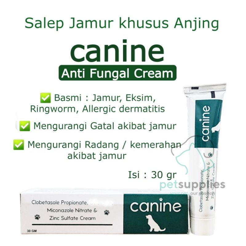 Salep Jamur Anjing CANINE CREAM Untuk Dermatitis Ringworm Mirip Ilium Fungafite