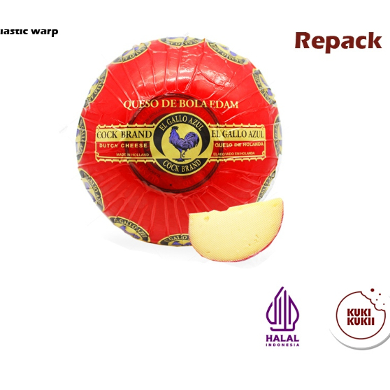 

Keju Edam CAP AYAM EMAS Repack 100gr - 200gr | Keju Edam Bola Cock Brand REPACK 100 gr - 200 gr