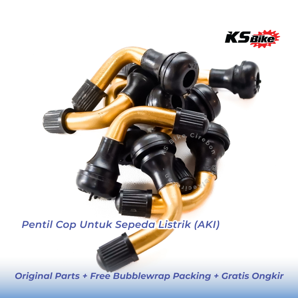 Pentil Sepeda Listrik PVR50 PVR70 Tubeless Valve Angin Ban Listrik Bengkok 90 Derajat Universal E-Bi