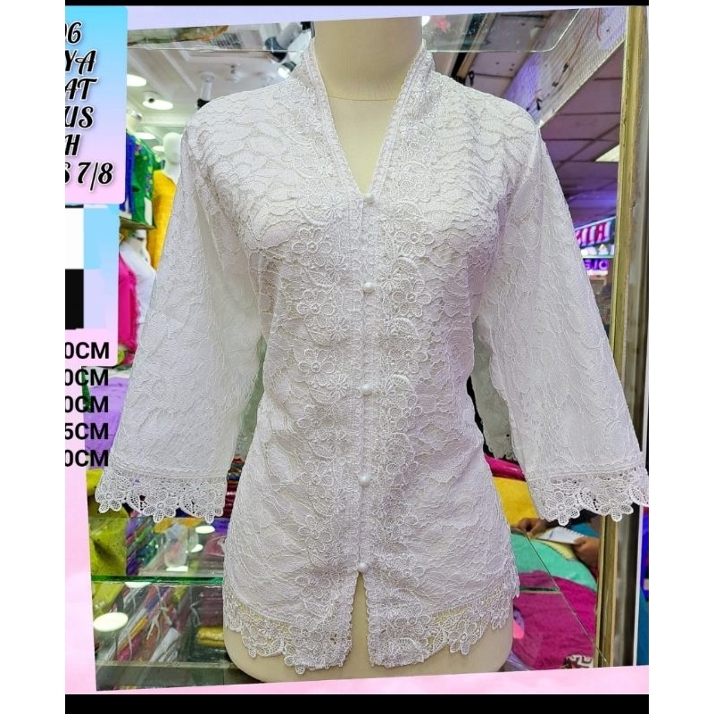 Elghana Atasan brokat premium blouse import Atasan Murah Warna HItam Putih Size XL-8L