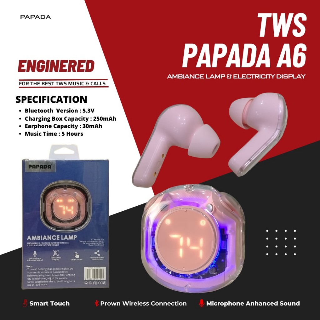 HANDSFREE BLUETOOTH PAPADA TWS A6