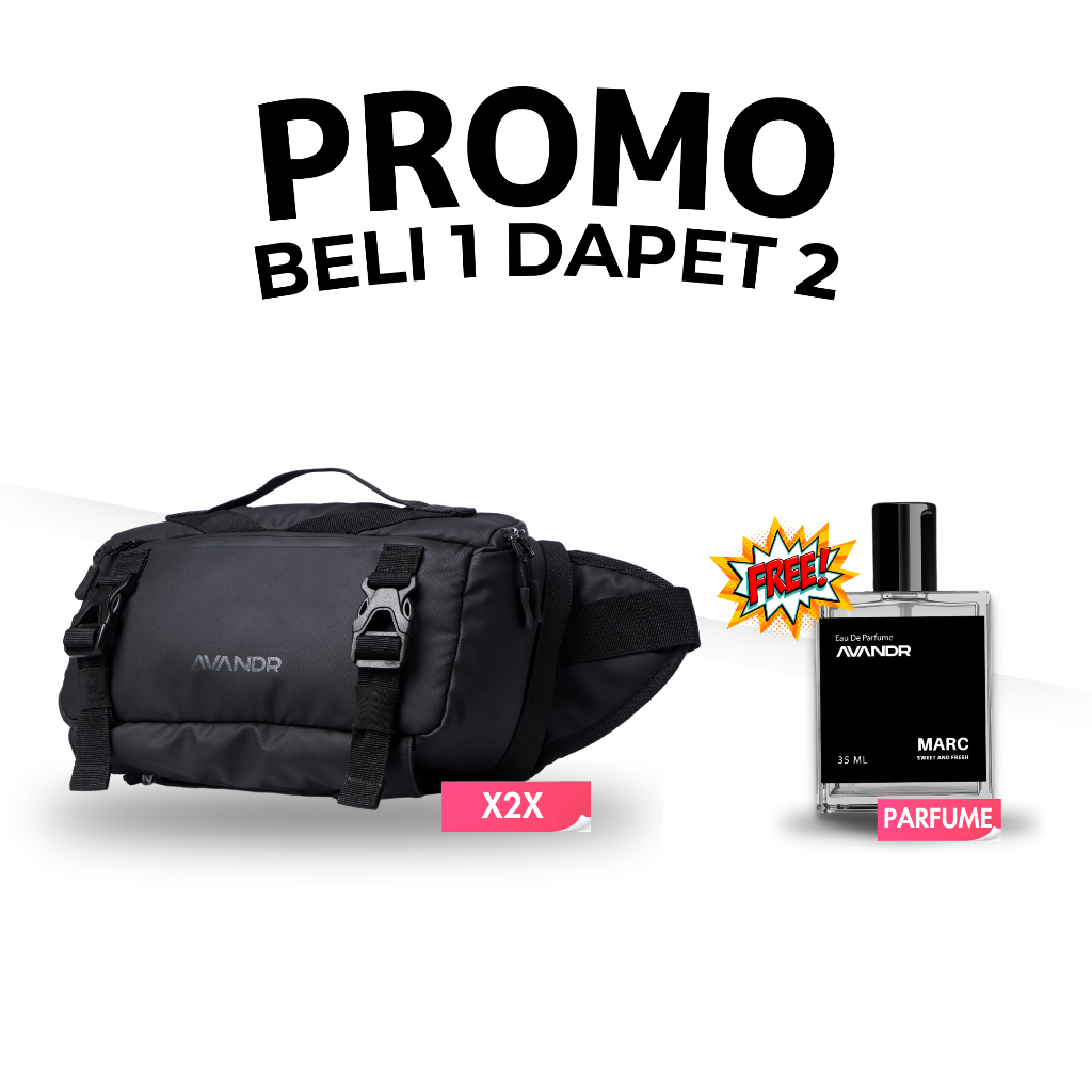 [SPESIAL LIVE] Avandr Tas Selempang Cowok Special Paket X2X (Dapat Marc / Fabio / Valentino) Waistba