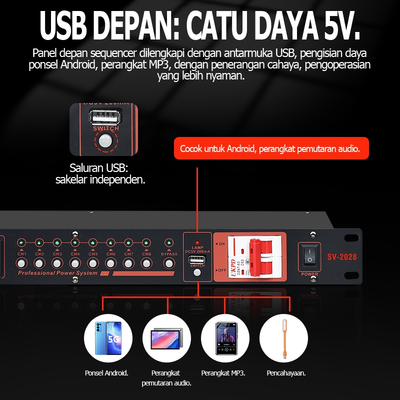 Velopiii67 Power Sequencer Dbx Sv-208,Power Distributor,Power Dbx,Power Squenser Dbx Effective
