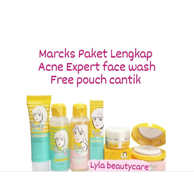MARCKS PAKET ACNE PARAH FREE POUCH CANTIK