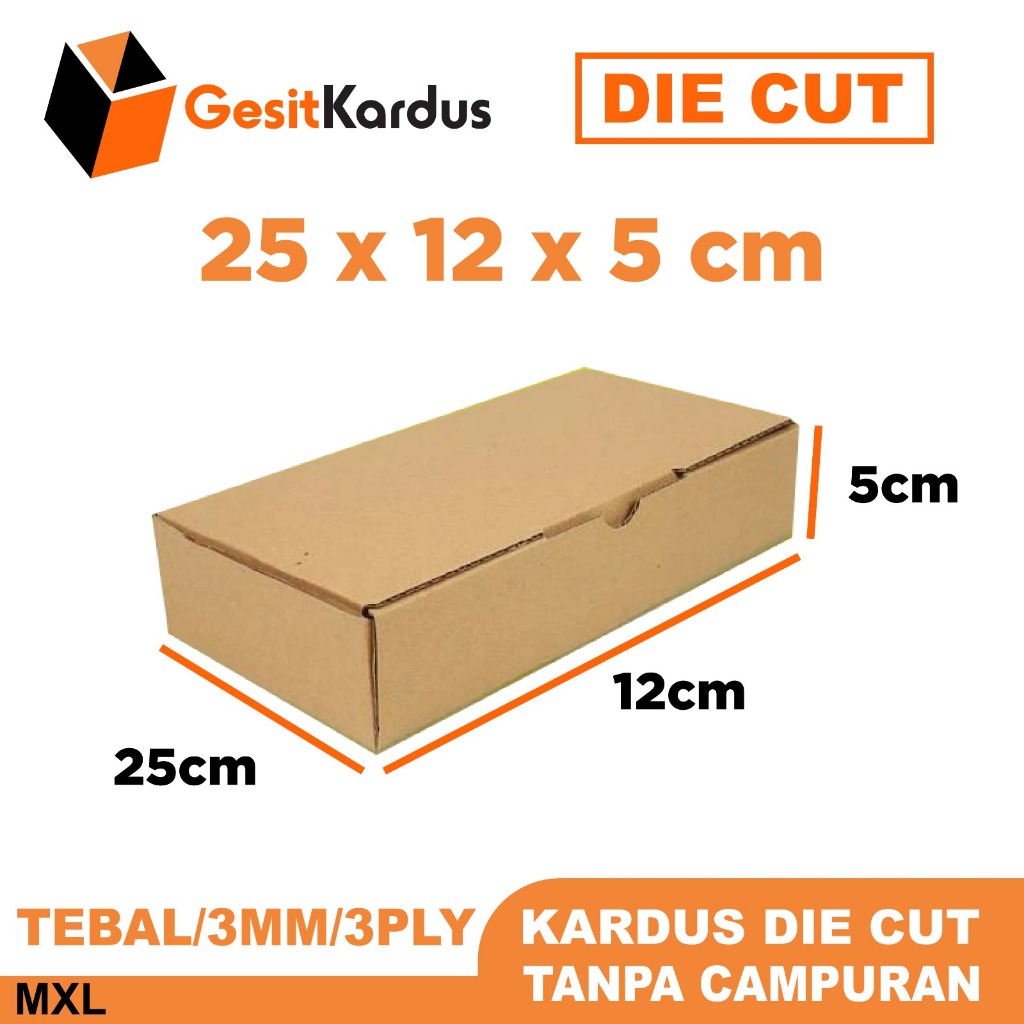 

[ DIE CUT ] KARDUS 25x12x5 CM KOTAK BOX DUS PACKING