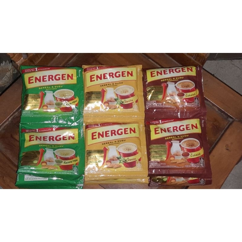 

ENERGEN 1 RENCENG ISI 10PCS 460gr (COKLAT, VANILLA, KACANG HIJAU,JAHE,KURMA)