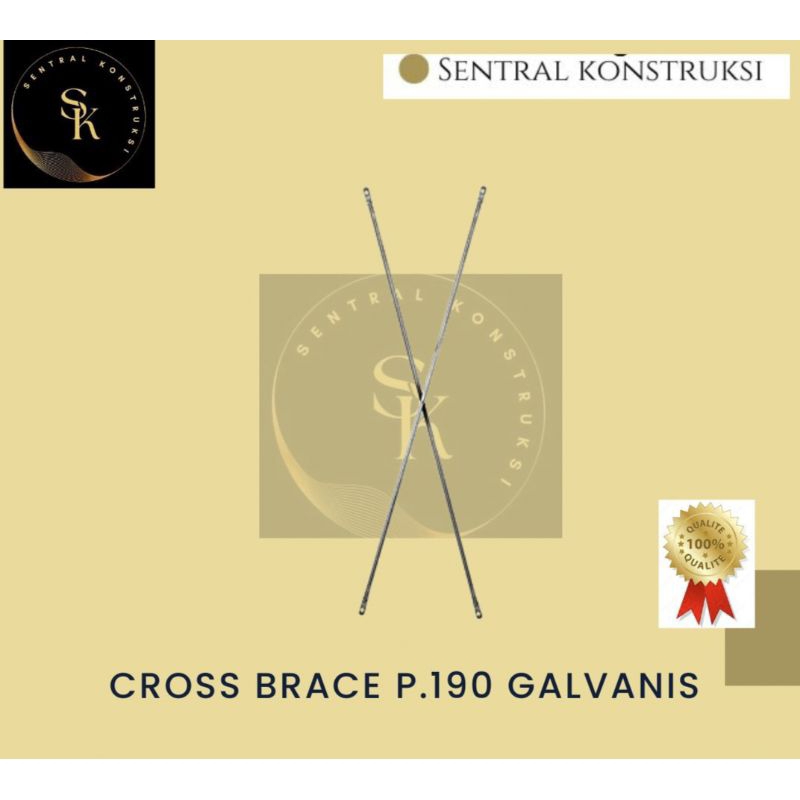 Cross brace atau silangan scaffolding pendek tinggi 190cm galvanis