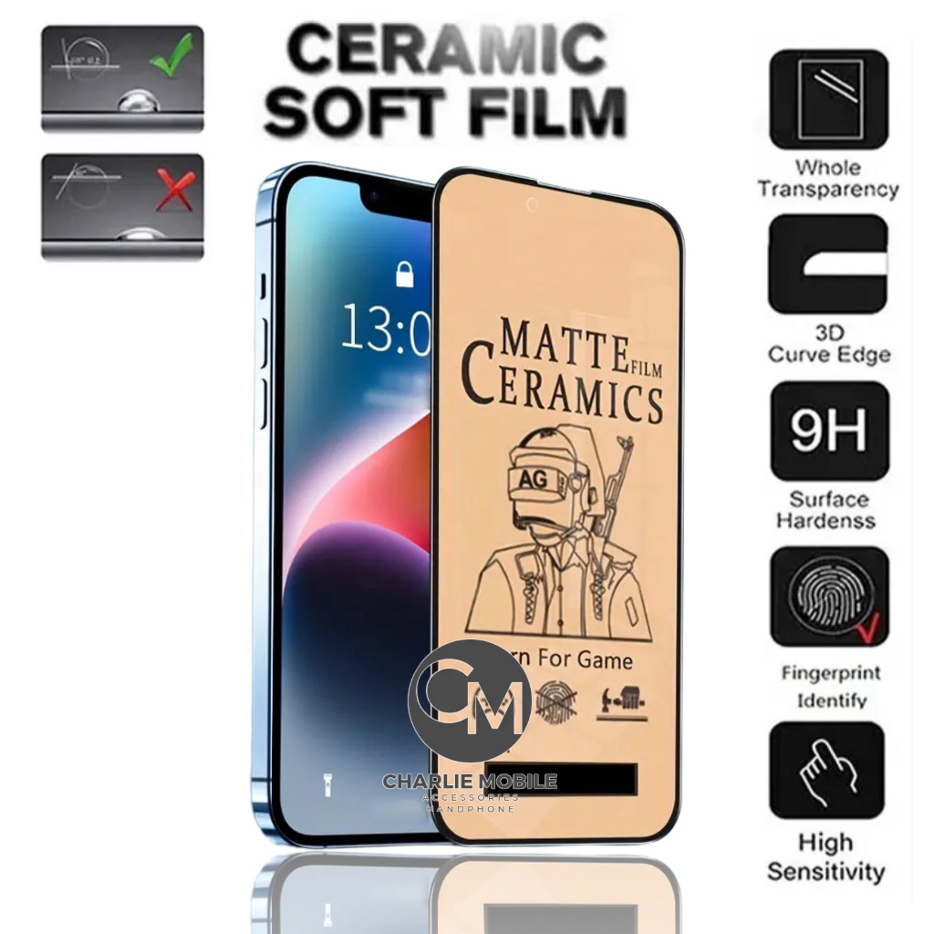 Anti gores matte ceramic anti minyak Iphone X Xr Xs Xs Max