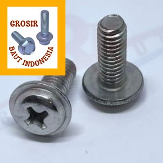 gb baut stainless obeng payung + M6x15 (paket 20pcs)
