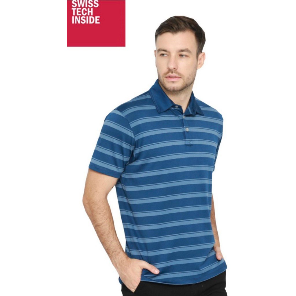 HQ polo shirt slimfit stripe blue preloved