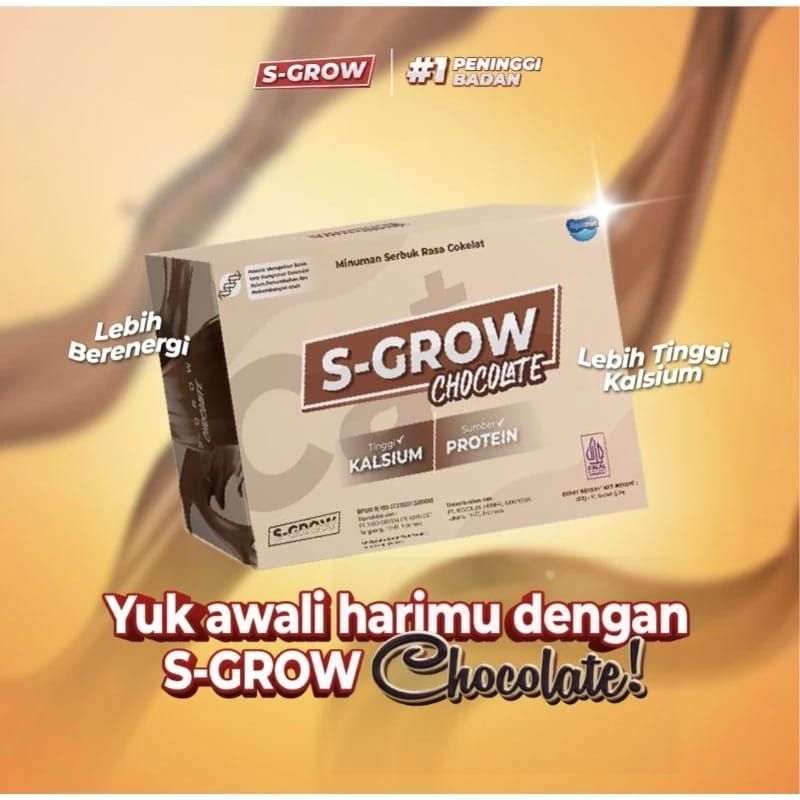 

1 Box S-GROW Chocolate Suplemen Peninggi Badan High Calcium | Susu Peninggi badan Original BPOM | Obat Peninggi Badan