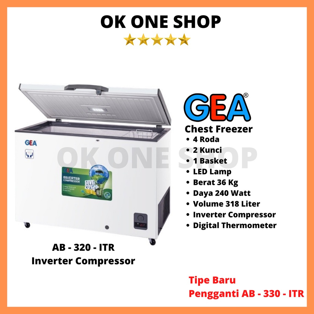 GEA Chest Freezer AB-320-ITR Inverter Compressor | AB320ITR AB-320ITR [VIA KARGO]