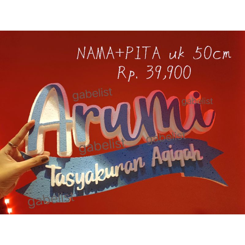 

PAKET NAMA+PITA 50 CM